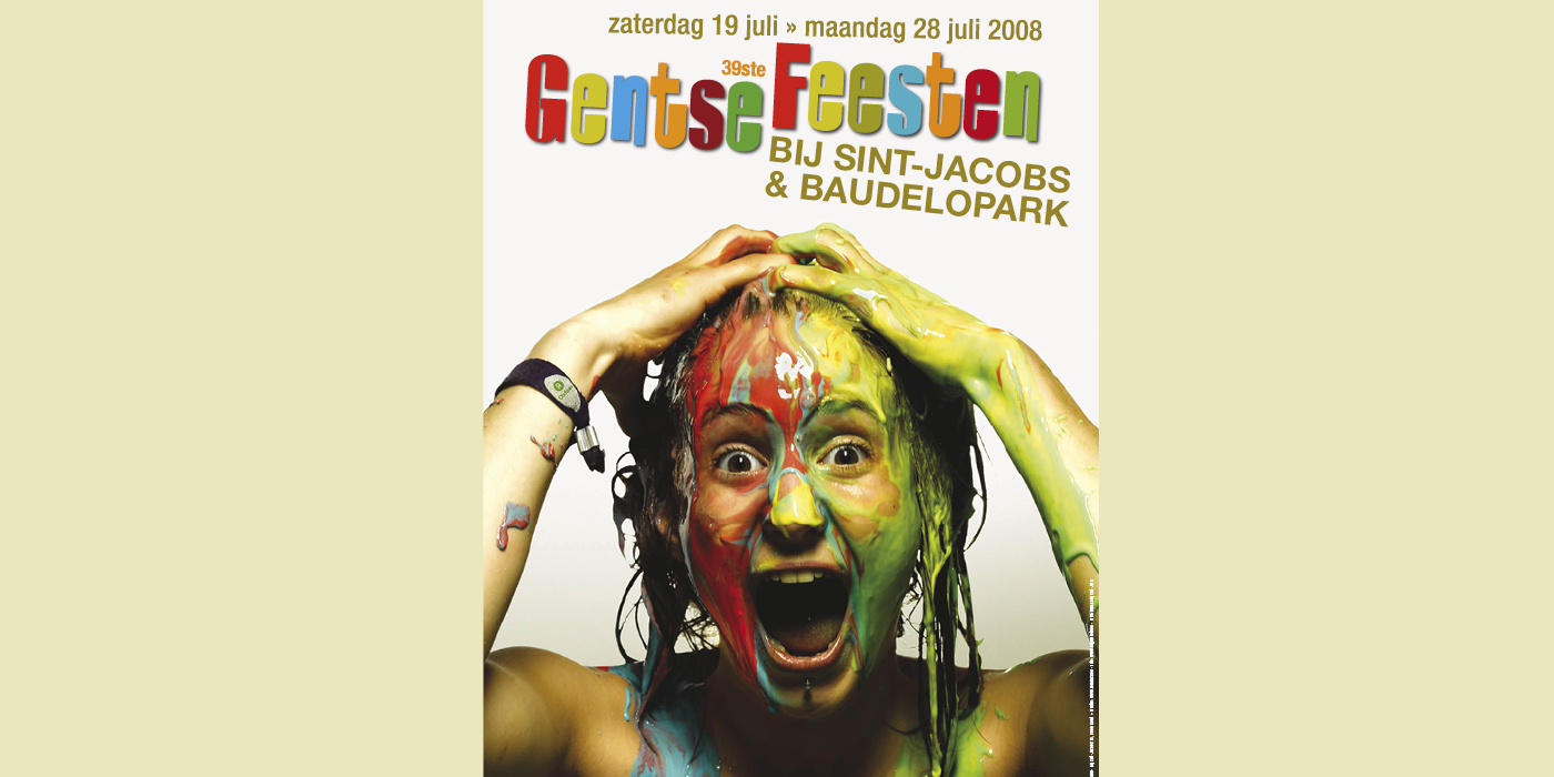 9 opeenvolgende jaren affiches Gentse Feesten 